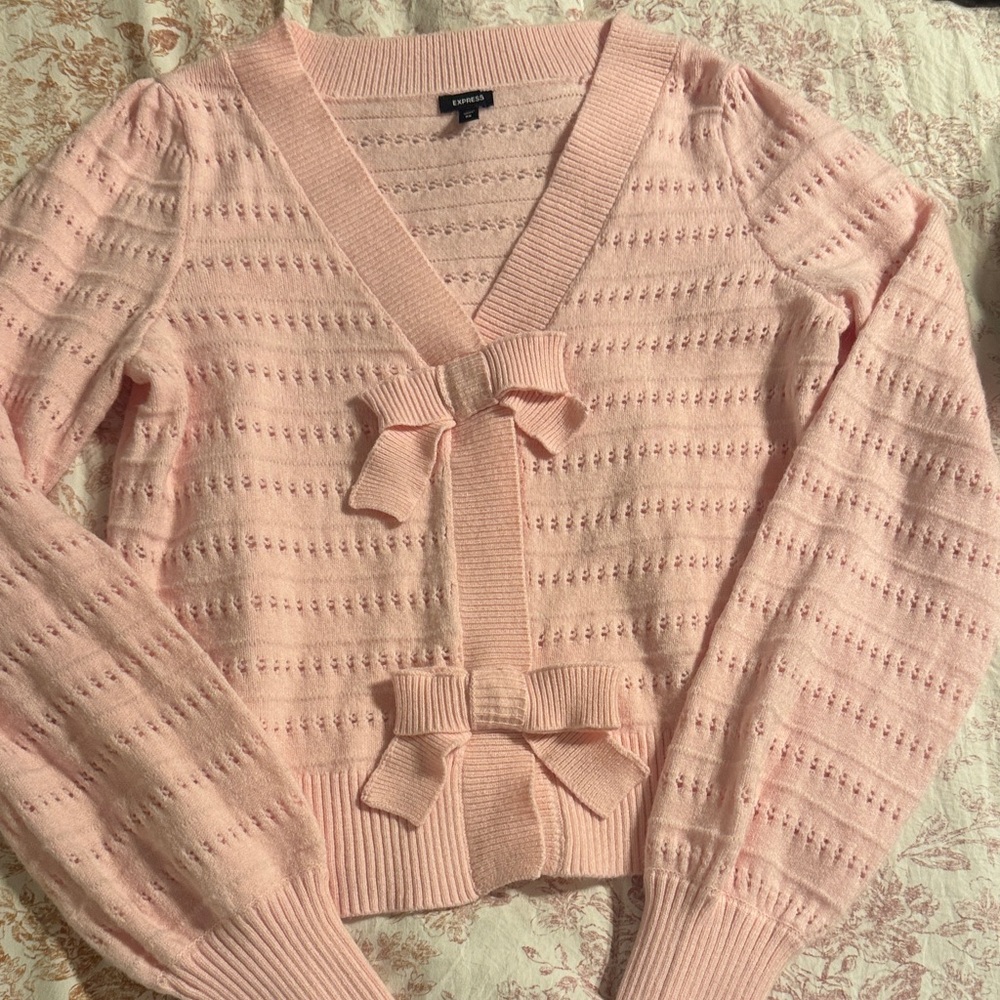 Express Pink Bow-Detail sweater